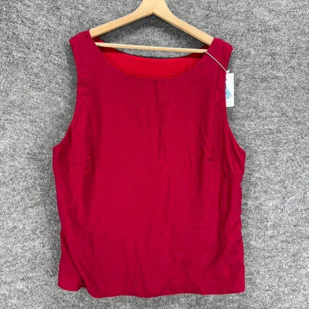 New Unbranded Blouse Women 20 Plus Red Sleeveless Wide Strap Pullover Casual